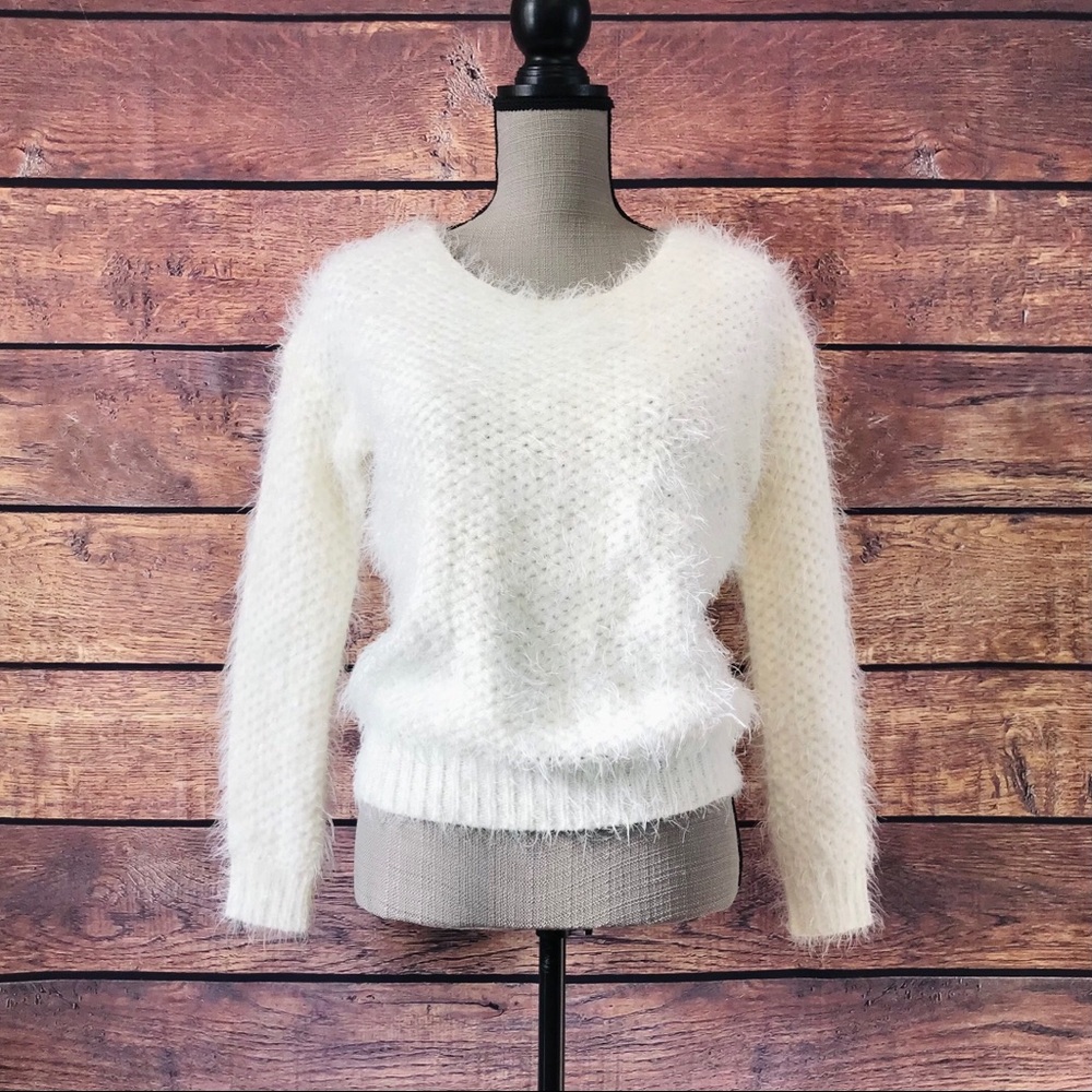 Willow & Clay Cream Eyelash Knit Sweater